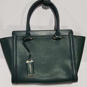 Figestin Structured Leather Green Handbag Purse
